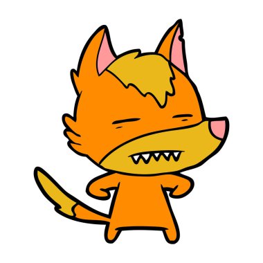 Tilki çizgi film karakteri vektör çizim