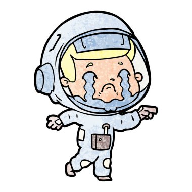 vektör çizim karikatür ağlayan astronot