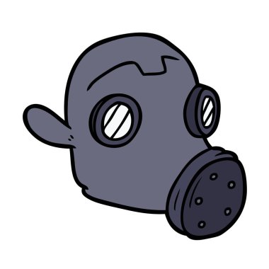 vektör çizim karikatür gaz maskesi