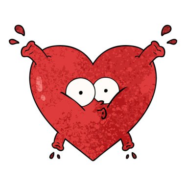 Karikatür kalp çiziminin vektör çizimi
