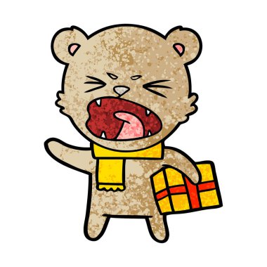 çizgi film chraracter hediye ile ayı