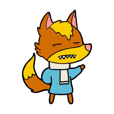 Tilki çizgi film karakteri vektör çizim