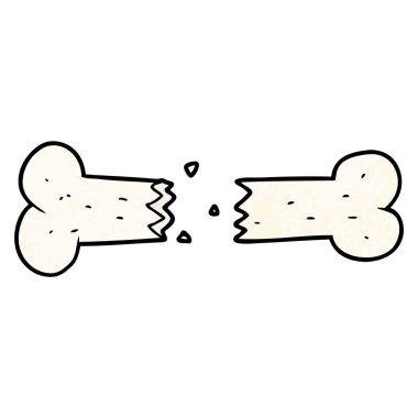 kırık kemik karikatür vektör çizim 
