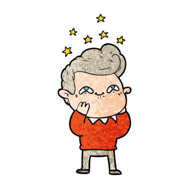 vektör çizim karikatür dostum heyecanlı