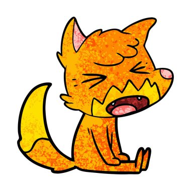 Tilki çizgi film karakteri vektör çizim