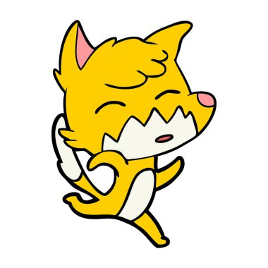 Tilki çizgi film karakteri vektör çizim