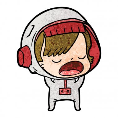 çizgi film konuşan astronot kadın