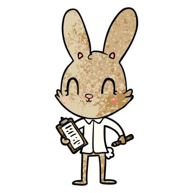 sevimli çizgi tavşan pano ile