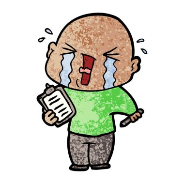 adam ağlıyor çizgi film vektör çizim