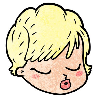 vektör çizim karikatür kadın yüzü