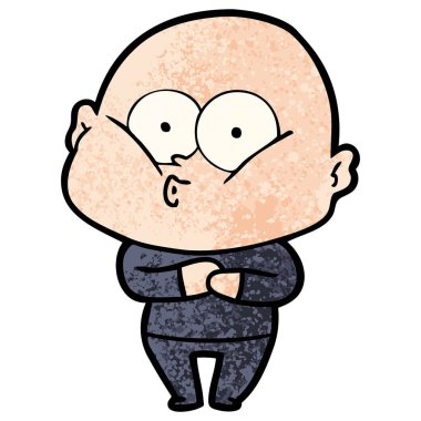 karikatür kel adam bakıyor