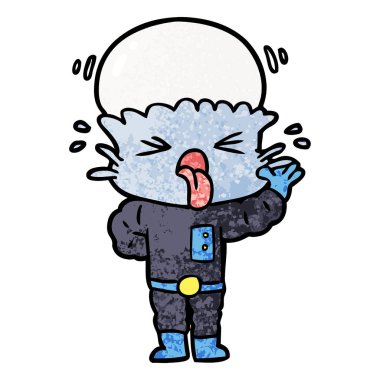 tiksinti çizgi film uzaylı vektör çizim