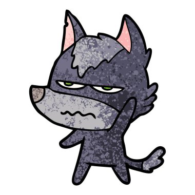 vektör çizim karikatür rahatsız kurt