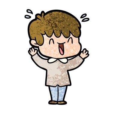 vektör çizim karikatür gülen çocuk