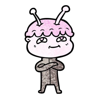 Dostu karikatür spaceman vektör çizim
