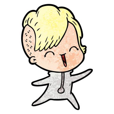 mutlu karikatür hippi kız