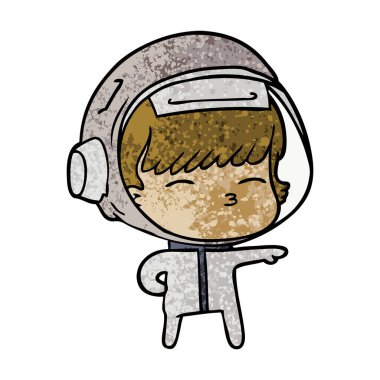 vektör çizim karikatür meraklı astronot