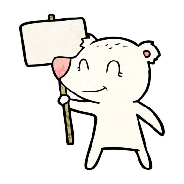 Kutup ayısı protesto işareti karikatür ile