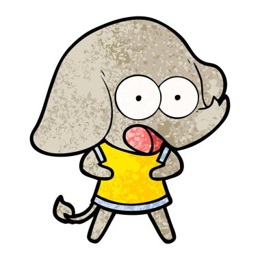 vektör çizim sevimli çizgi fil