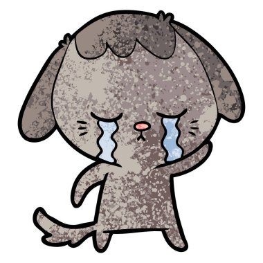 vektör çizim karikatür ağlayan köpek