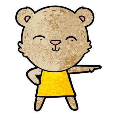 mutlu karikatür ayı vektör çizim