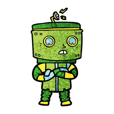 Çizgi film robotunun vektör çizimi