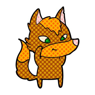 Tilki çizgi film karakteri vektör çizim