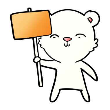 Kutup ayısı protesto işareti karikatür ile