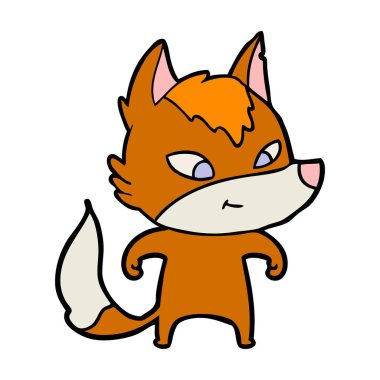 Tilki çizgi film karakteri vektör çizim