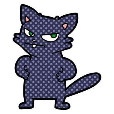 vektör çizim karikatür rahatsız kedi