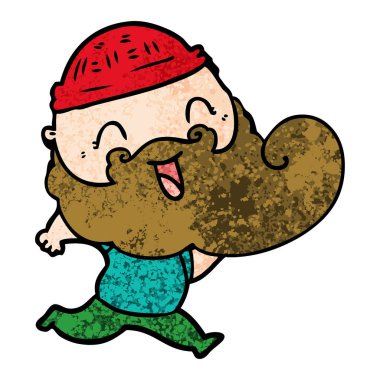 mutlu sakallı adam vektör çizim