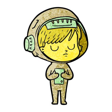 vektör çizim karikatür astronot kadın