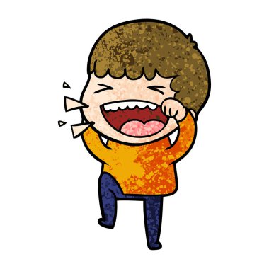 adam gülüyor karikatür vektör çizim