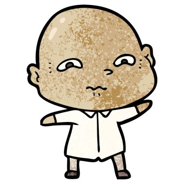 vektör çizim karikatür gergin adam