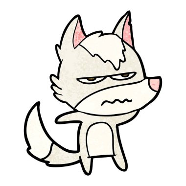 vektör çizim karikatür rahatsız kurt