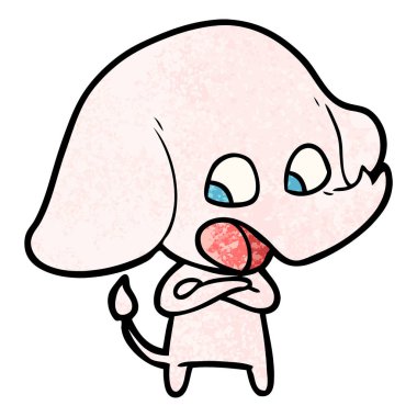 vektör çizim sevimli çizgi fil