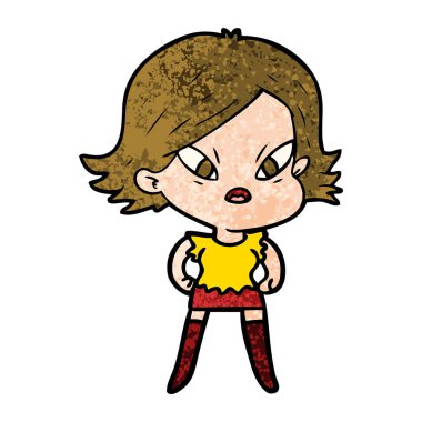 vektör çizim karikatür kadın vurguladı