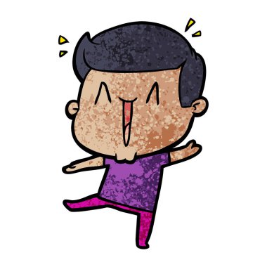 vektör çizim karikatür dostum heyecanlı