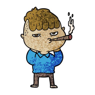 vektör çizim karikatür adam Sigara