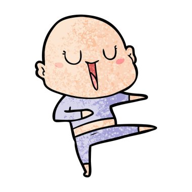 mutlu karikatür kel adam