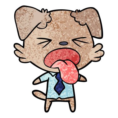 vektör çizim karikatür köpek bıkkın