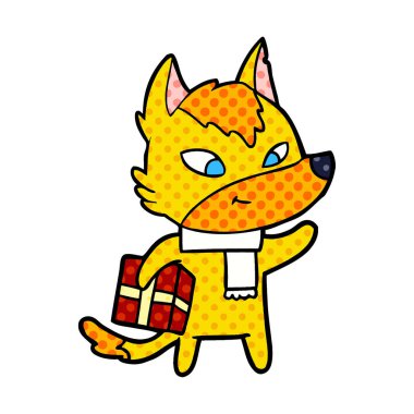 Tilki çizgi film karakteri ile hediye