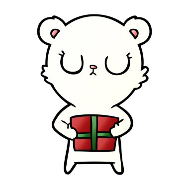 Kutup ayısı Noel mevcut karikatür ile