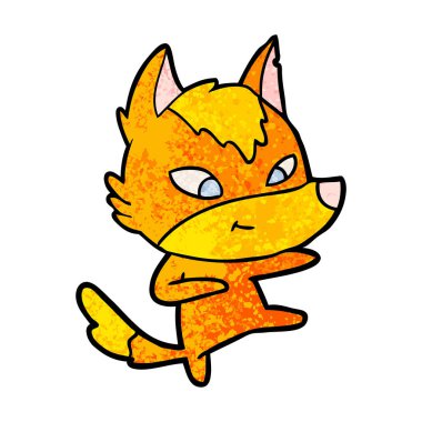 Tilki çizgi film karakteri vektör çizim