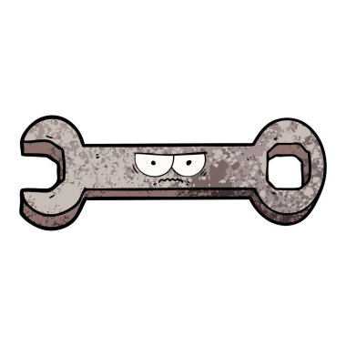 vektör çizim karikatür somun anahtarı