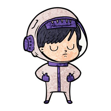 vektör çizim karikatür astronot kadın