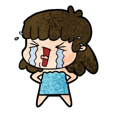 Çizgi filmdeki kadının vektör çizimi