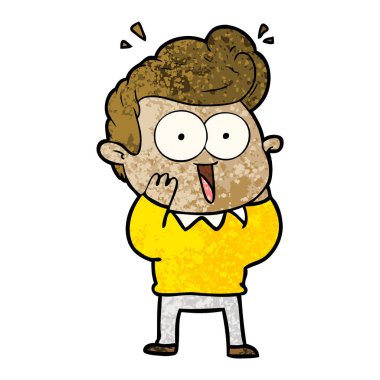 vektör çizim karikatür dostum heyecanlı