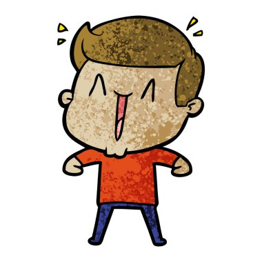 vektör çizim karikatür dostum heyecanlı