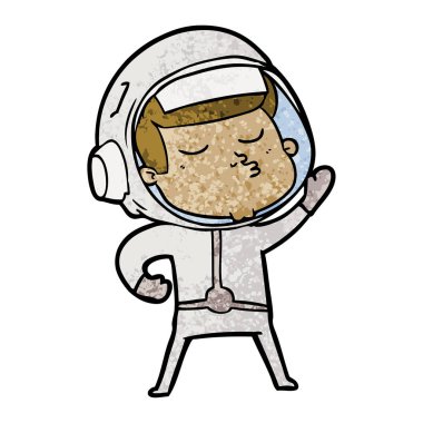 vektör çizim karikatür emin astronot